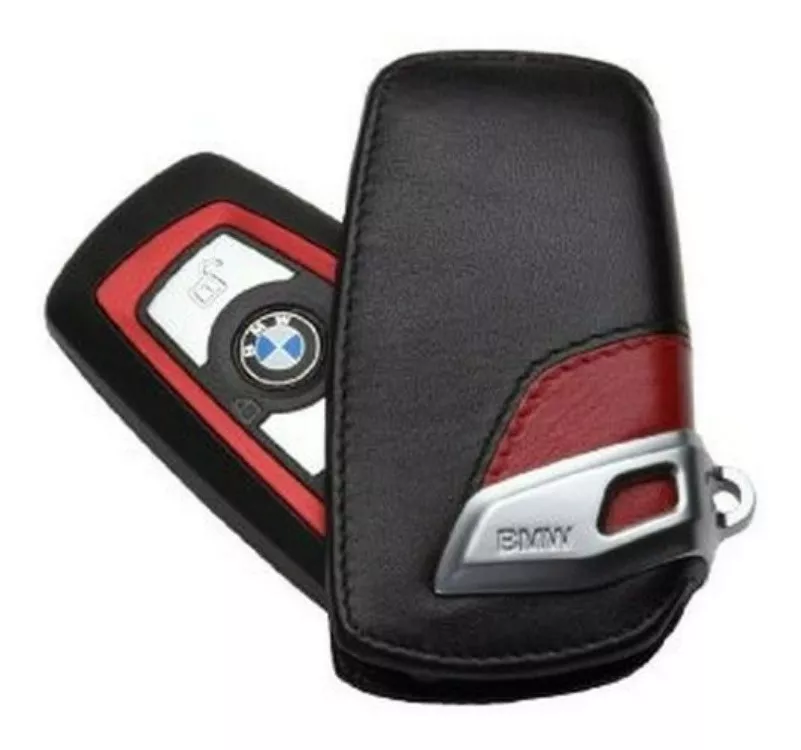 LLAVERO ESTUCHE ORIGINAL BMW NEGRO CON ROJO - 1