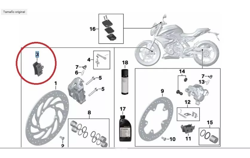 PASTILLAS DE FRENO DELANTERAS ORIGINALES BMW G310R G310GS - 1