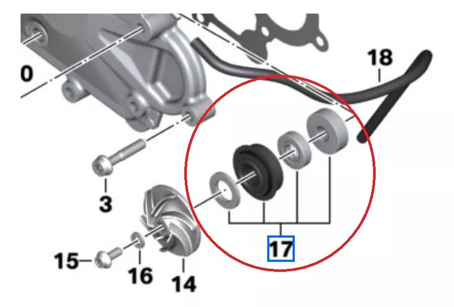 KIT REPARACION BOMBA DE REFRIGERANTE ORIGINAL BMW G310 - 1