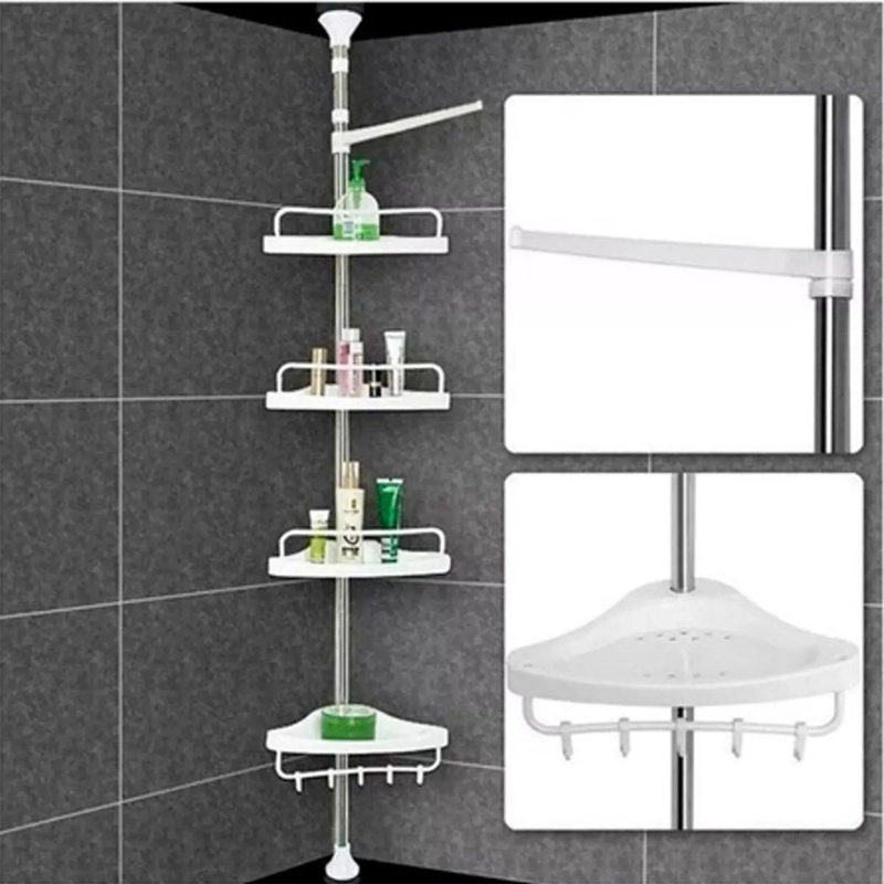 ESTANTE CRUSEC BLANCO ESQUINA DUCHA Y BAÑO ALTURA REGULABLE RACK - 2
