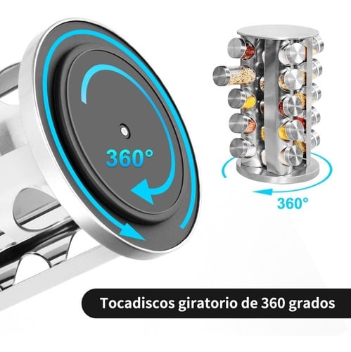 RACK CONDIMENTERO ESPECIERO GIRATORIO COCINA 20 PC - 3