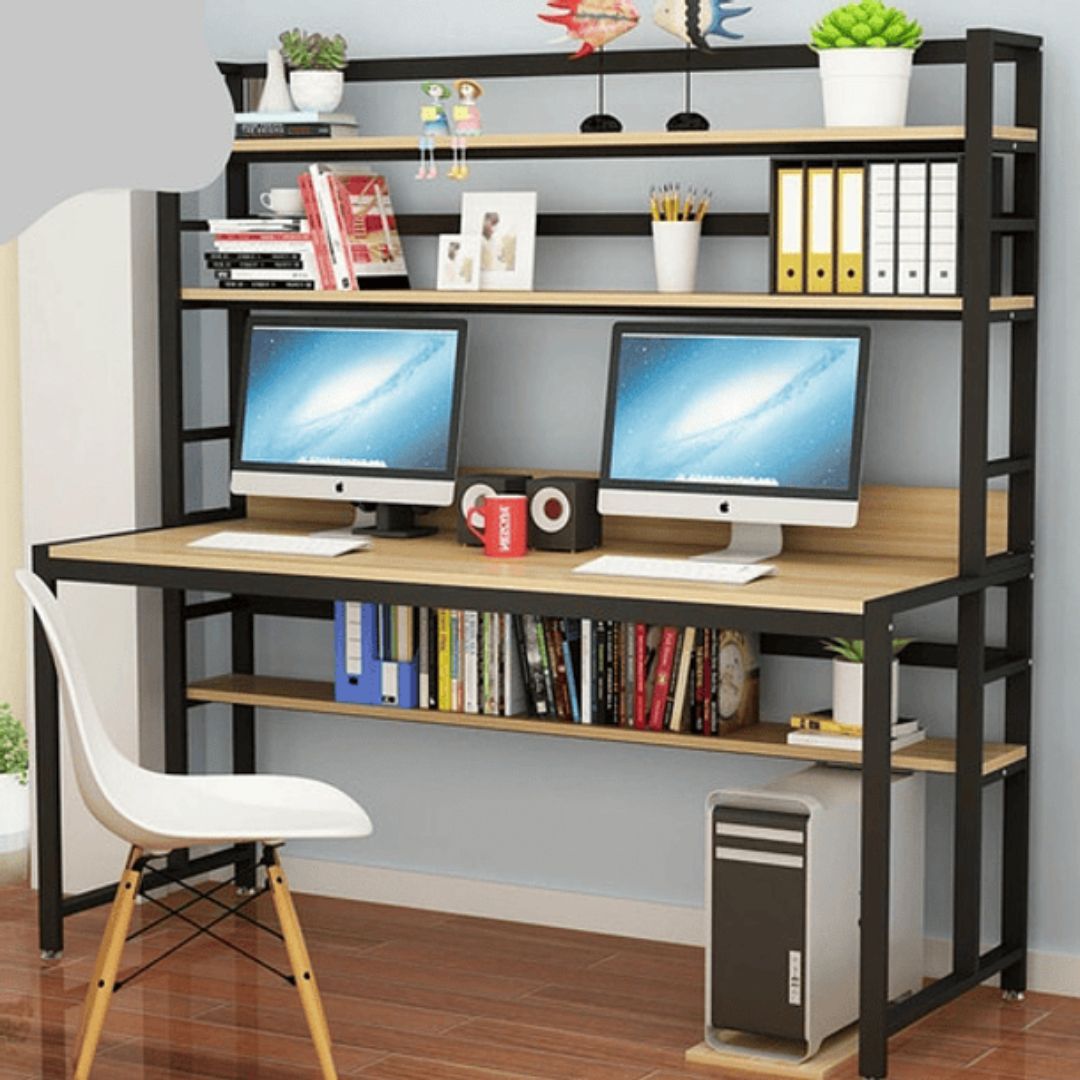 Ripley Escritorio Grande Con Repisa 3 Niveles De Madera Para Hogar 