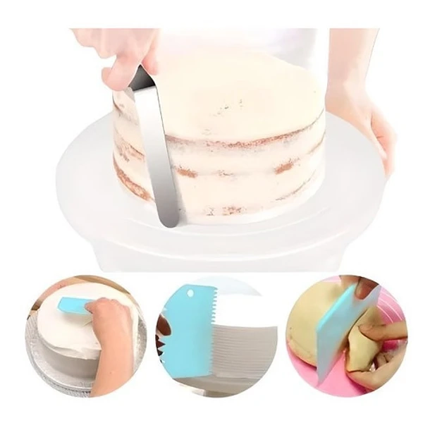 SET DE DECORACION DE TORTAS 106 PIEZAS BASE GIRATORIA 360° - 2