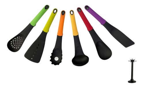 SET 6 UTENSILIOS ESPATULAS CUCHARA CUCHARON COCINA - 1