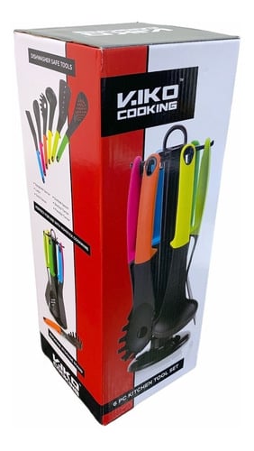 SET 6 UTENSILIOS ESPATULAS CUCHARA CUCHARON COCINA - 2
