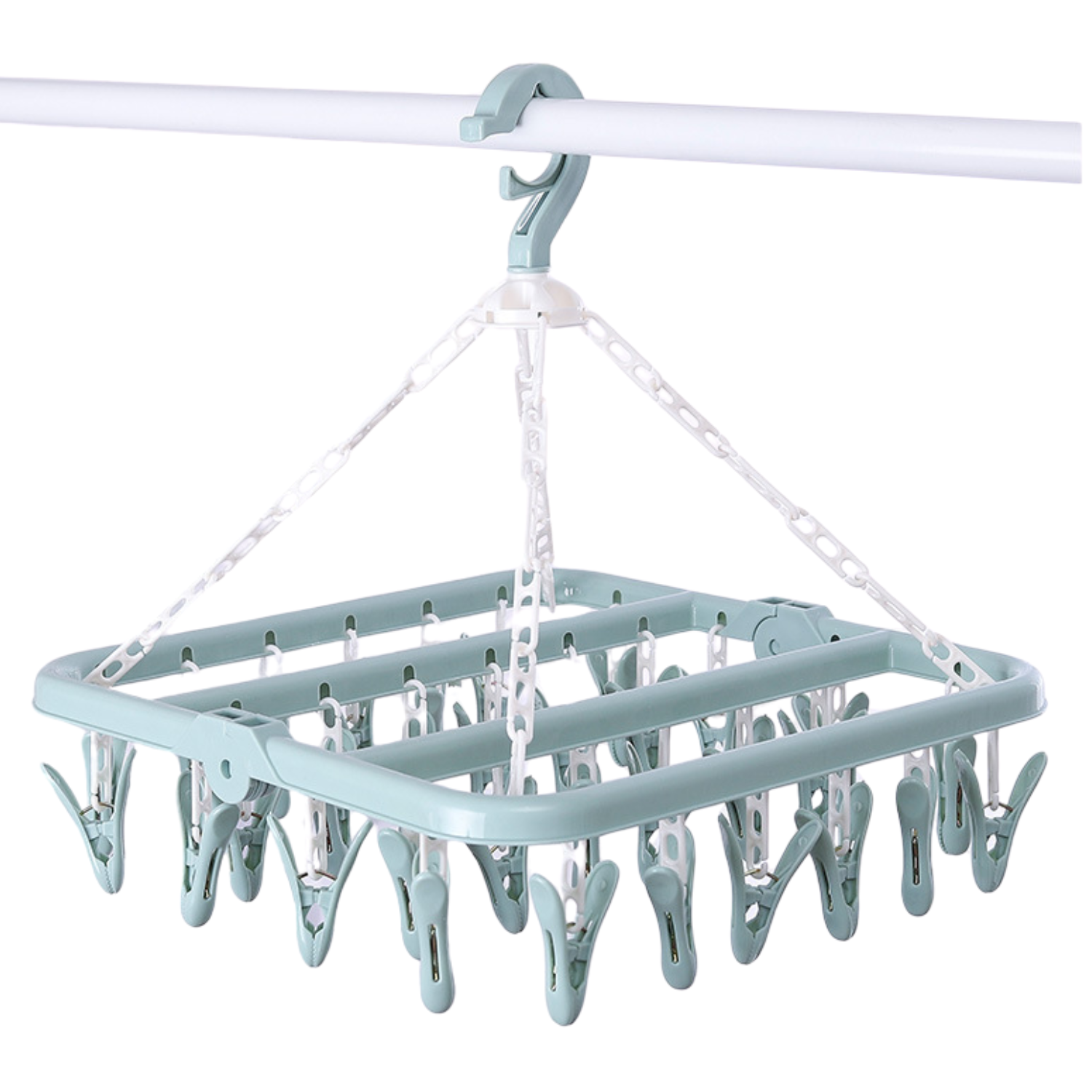 Colgador De Calcetín Ropa Interior De 32 Clips Plegable - 1