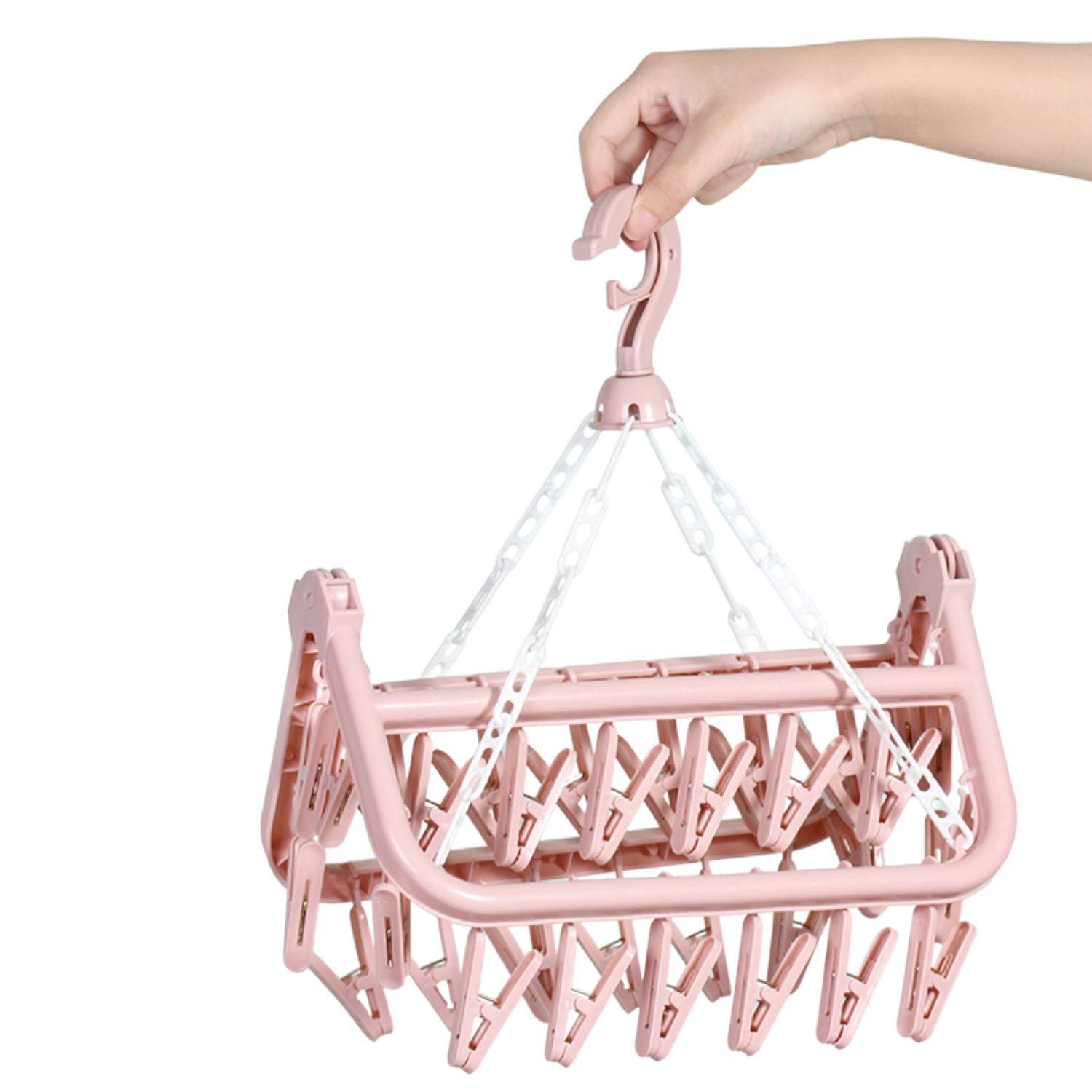Colgador De Calcetín Ropa Interior De 32 Clips Plegable - 2