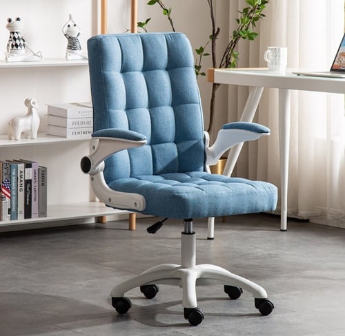 SILLA DE OFICINA DE TELA ALTURA CON AJUSTABLE Y RUEDAS - 1