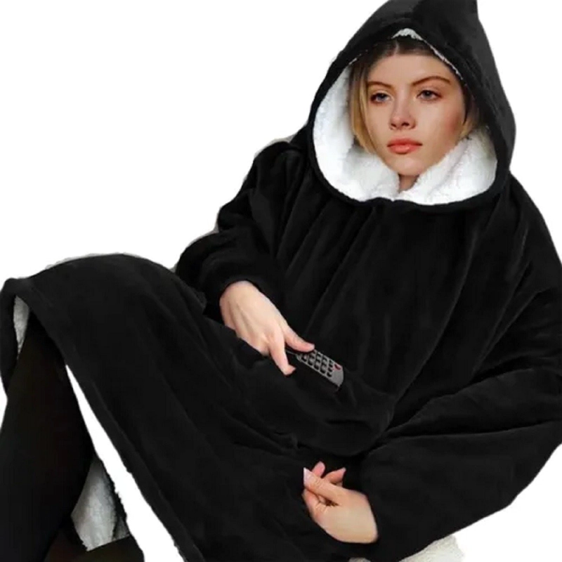 MANTA UNISEX CRUSEC TIPO POLERÓN CON CAPUCHA ESTILO SHERPA - 2