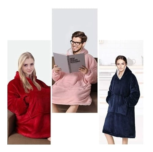 MANTA UNISEX CRUSEC TIPO POLERÓN CON CAPUCHA ESTILO SHERPA - 4