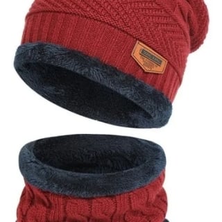 SET CALENTADOR GORRO MAS BUFANDA DE CUELLO INVIERNO UNISEX - 1