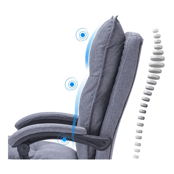 SILLA JEFE DE TELA OFICINA CON REPOSAPIÉS - 2