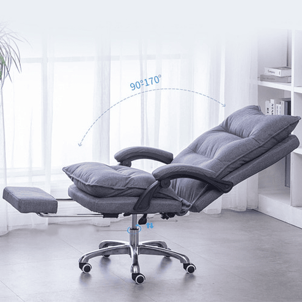 SILLA JEFE DE TELA OFICINA CON REPOSAPIÉS - 3