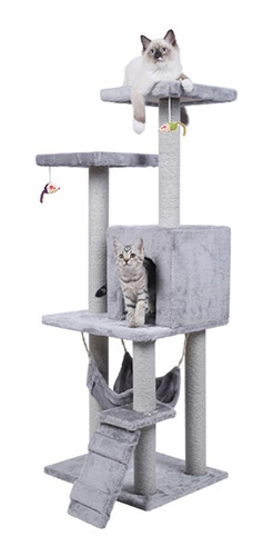 RASCADOR TORRE FELPA GATOS CRUSEC ARBOL TREPADOR TERCIOPELO + HAMACA - 3