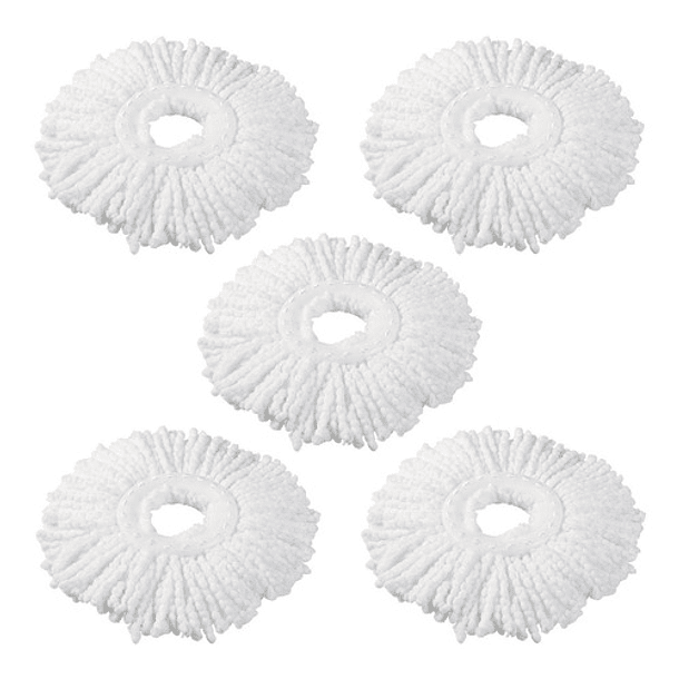 PACK 5 REPUESTOS CABEZAL MOPA GIRATORIA 360° TRAPEADOR BLANCO - 2