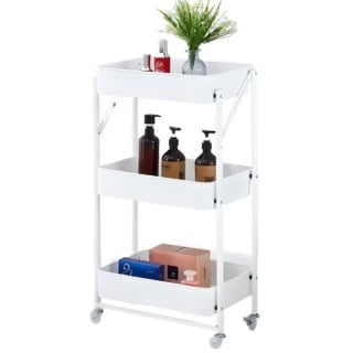 ESTANTE ORGANIZADOR PLEGABLE COCINA BAÑO 3 NIVELES Y RUEDAS - 1
