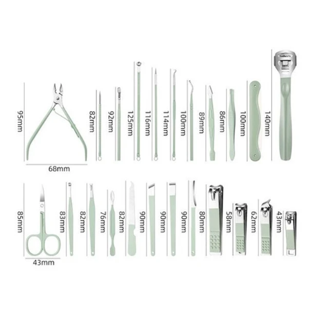 CORTAUÑAS CRUSEC M1 SET MANICURE PINZAS CORTA UÑAS 22 UNIDADES - 2