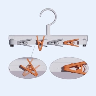 PINZAS COLGADOR CALCETÍN ROPA INTERIOR 24 CLIPS PLEGABLE - 1