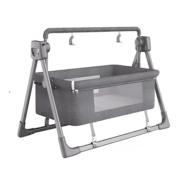 CAMA CRUSEC CUNA MECEDORA ELECTRICA BEBE PORTATIL METAL GRIS - 1
