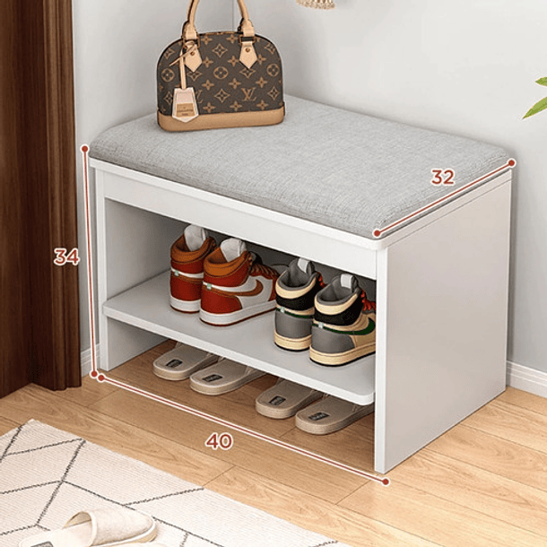 ZAPATERO ORGANIZADOR CON ASIENTO MULTIFUNCIONAL 40X30X34 - 2