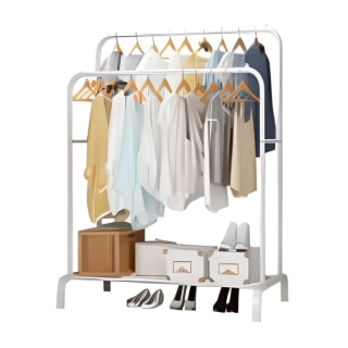 PERCHERO ORGANIZADOR ESTANTE DE ROPA MULTIUSO DE METAL - 1