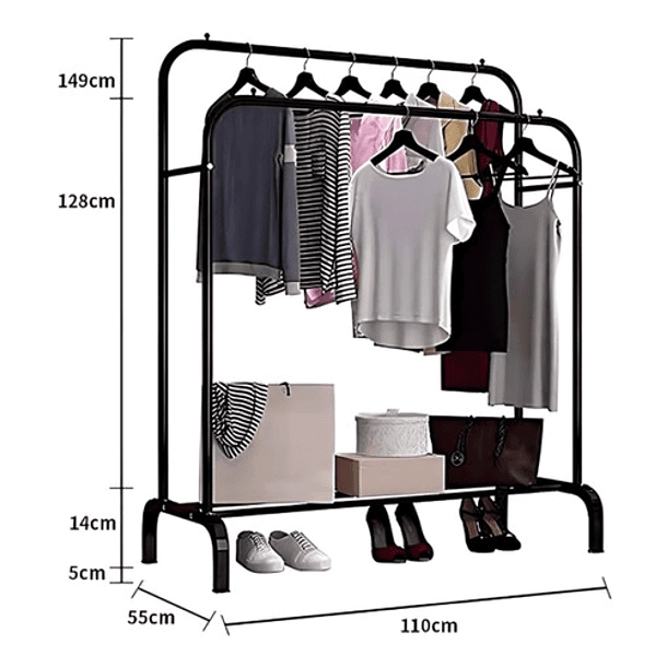 PERCHERO ORGANIZADOR ESTANTE DE ROPA MULTIUSO DE METAL - 3