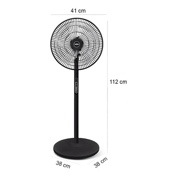 VENTILADOR DE PIE CON CONTROL REMOTO 5 ASPAS EN COLOR NEGRO 220V - 4