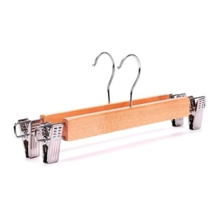 PACK 10 COLGADOR ROPA CRUSEC PINZAS AJUSTABLES LAVANDERÍA MADERA - 1