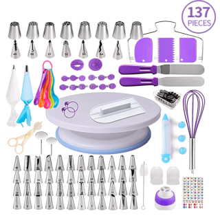 137 ACCESORIOS PARA DECORACIÓN DE TORTAS ACERO INOXIDABLE - 1