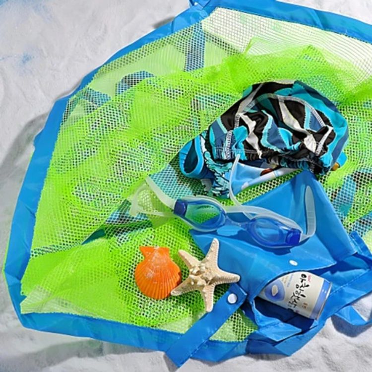 BOLSA DE MALLA PORTÁTIL UNISEX ALMACENAMIENTO JUGUETES PLAYA - 5