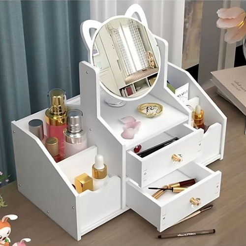 JOYERO CRUSEC CAJÓN CON ESPEJO Y REPISA ORGANIZADORA COSMÉTICOS - 2