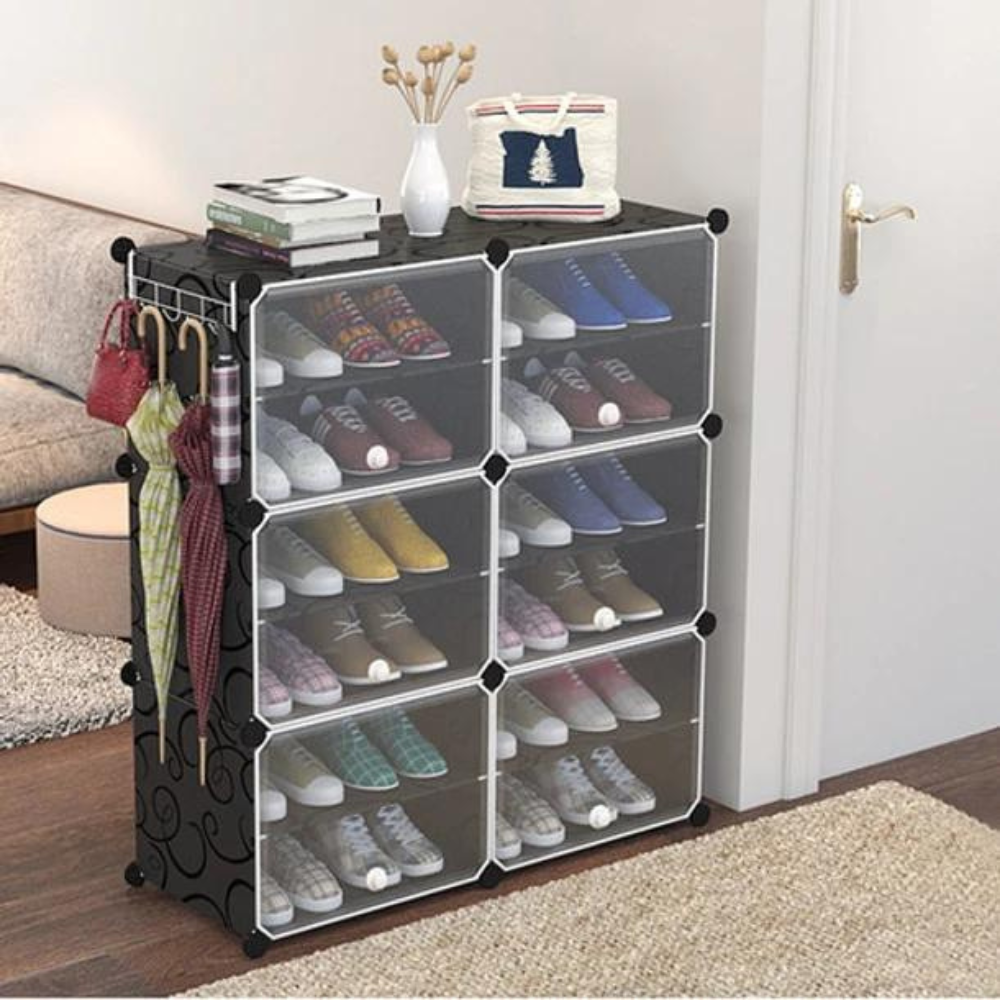 VITRINA CRUSEC M1 ZAPATERO CON REPISAS MULTIUSO ESTANTE ORGANIZADOR ACERO - 2