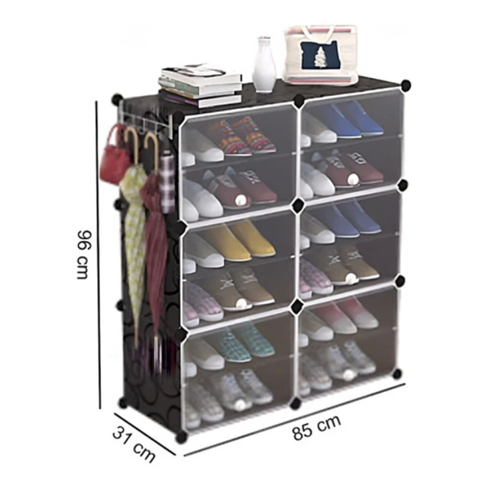 VITRINA CRUSEC M1 ZAPATERO CON REPISAS MULTIUSO ESTANTE ORGANIZADOR ACERO - 4