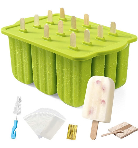 MOLDE SILICONA DE HELADOS PALETA + ACCESORIOS PREPARACION - 1