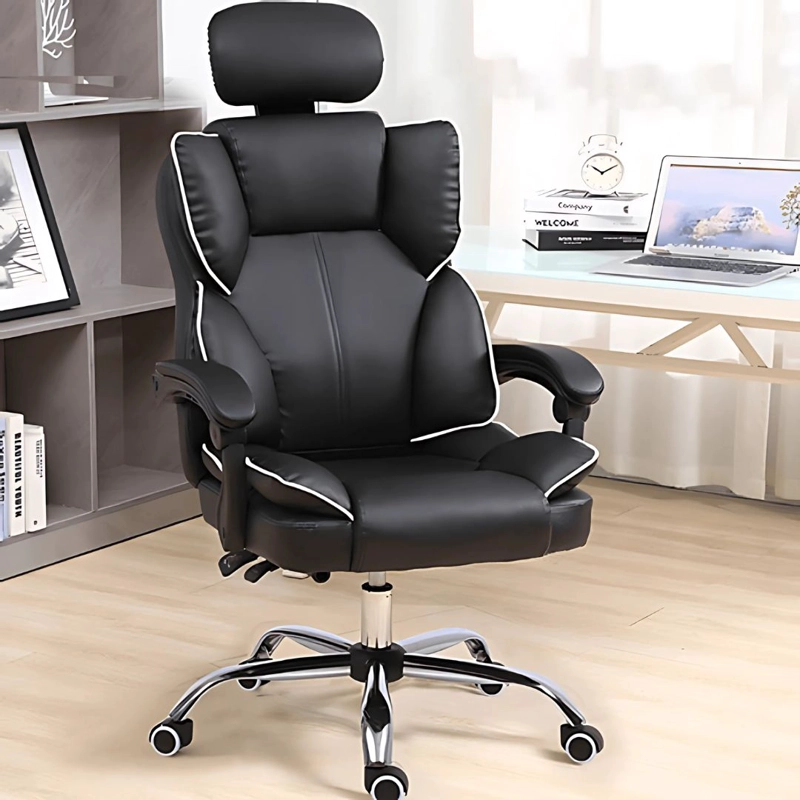 SILLA CRUSEC ACERO NEGRO PC SILLÓN REGULABLE EJECUTIVA OFICINA ESCRITORIO - 2