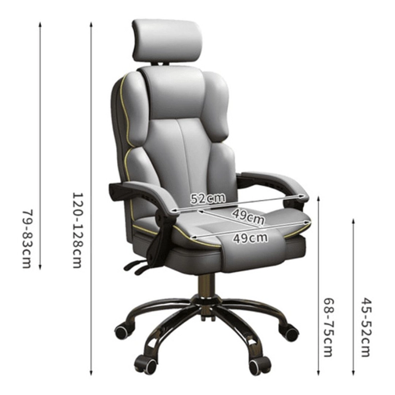 SILLA CRUSEC ACERO NEGRO PC SILLÓN REGULABLE EJECUTIVA OFICINA ESCRITORIO - 7