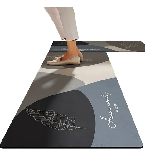 SET 2 ALFOMBRA CRUSEC ALFOMELEGANTE COCINA ELEGANTE ENTRADA PISO ANTIDESLIZANTE 50 X 140 CM