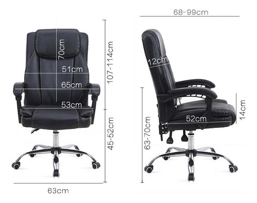 SILLA CRUSEC OSAKA NEGRO PC CUERO BOSS OFICINA - 3