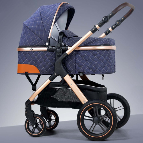 COCHE CUNA CRUSEC BEBÉ 5 EN 1 PLEGABLE MULTIFUNCIONAL AZUL - 4