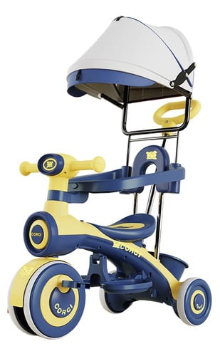 Triciclo Infantil Musical Con Toldo Ajustable Y Luces - 1