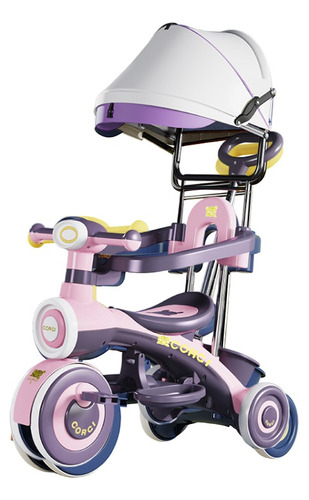 Triciclo Infantil Musical Con Toldo Ajustable Y Luces - 1