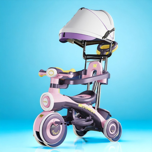 Triciclo Infantil Musical Con Toldo Ajustable Y Luces - 2