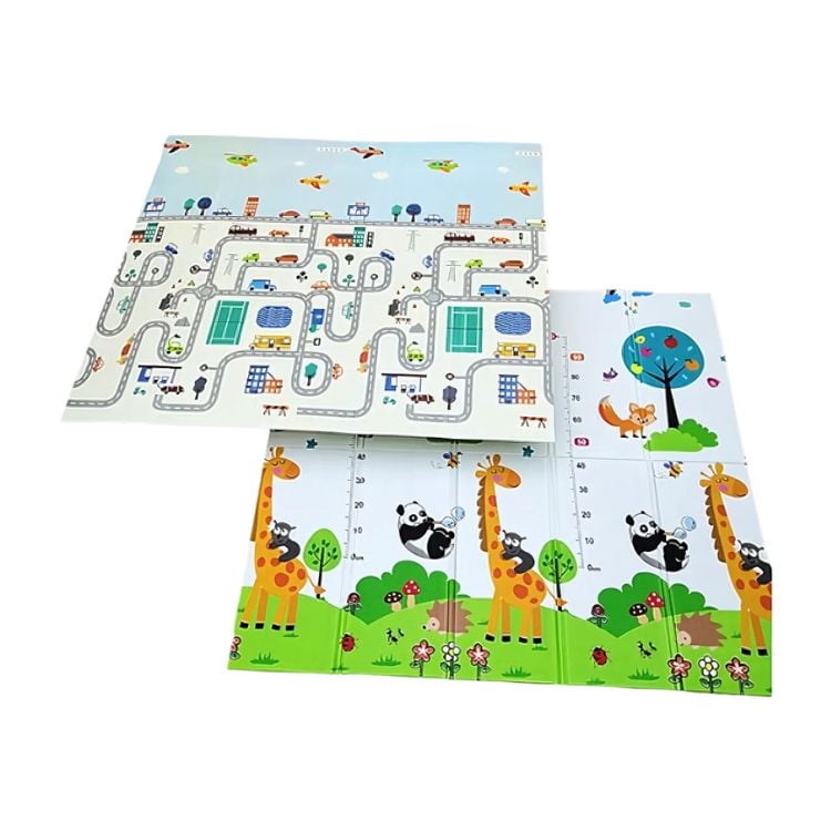 ALFOMBRA REVERSIBLE 2 X 1.8 M ANTIGOLPE PLEGABLE PARA BEBES - 1