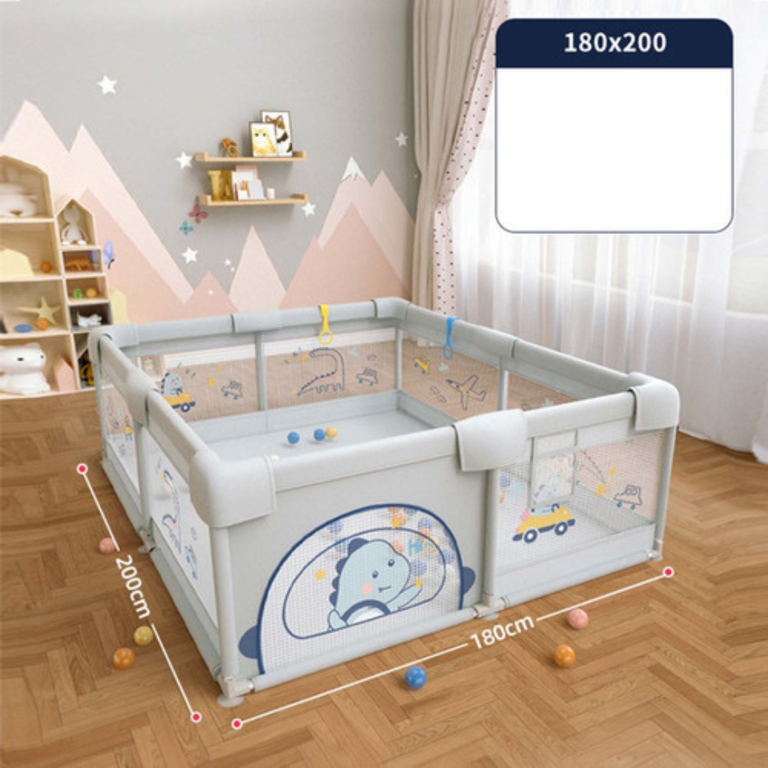CORRAL CRUSEC GRIS CENTRO JUEGO 2 X 1.8 M PORTÁTIL BEBÉS Y NIÑOS - 2