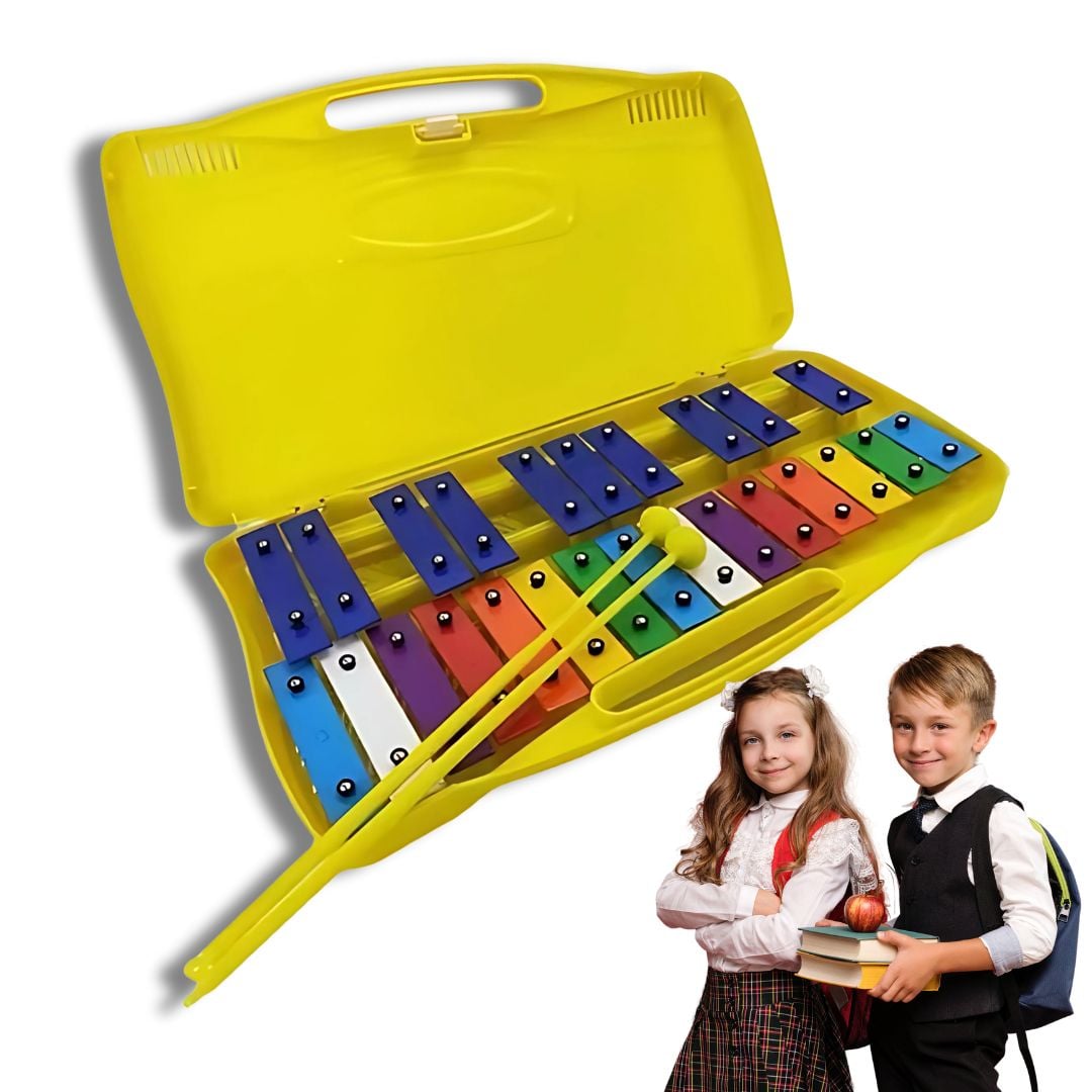 METALÓFONO CRUSEC 25 NOTAS CROMÁTICO PLACAS COLORES DIDÁCTICO - 1