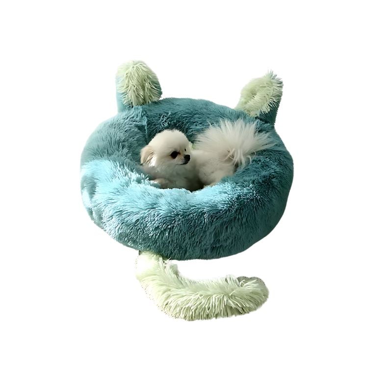 CAMA ALGODÓN PERROS GATOS CRUSEC REDONDA TIPO OREJAS 50 CM ANTIDESLAZANTE - 1