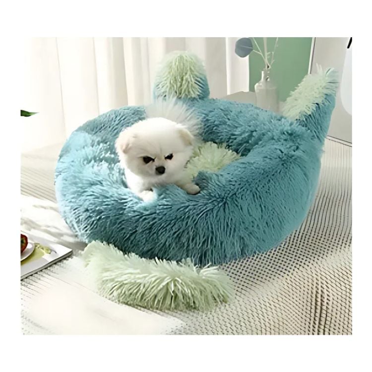 CAMA ALGODÓN PERROS GATOS CRUSEC REDONDA TIPO OREJAS 50 CM ANTIDESLAZANTE - 4