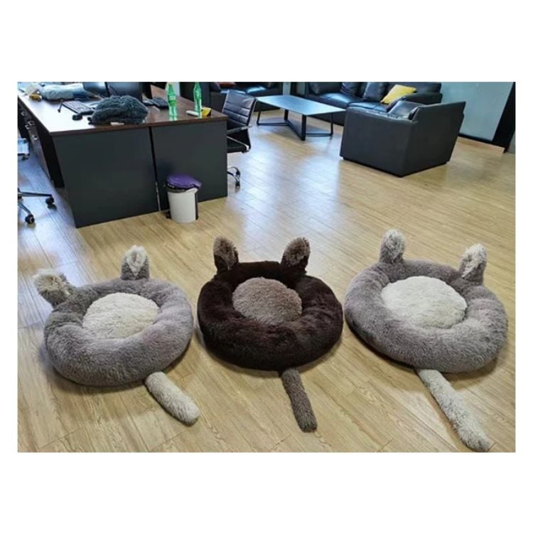 CAMA ALGODÓN PERROS GATOS CRUSEC REDONDA TIPO OREJAS 50 CM ANTIDESLAZANTE - 5