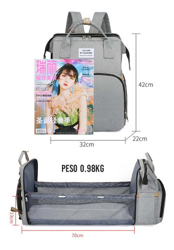 Bolso Mochila Cuna Plegable Impermeable Multifuncional - 5