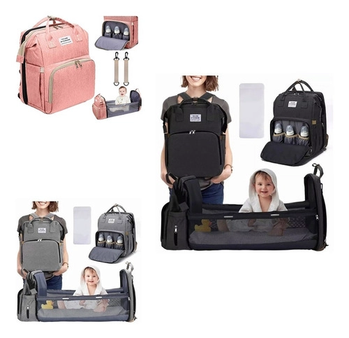Bolso Mochila Cuna Plegable Impermeable Multifuncional - 6